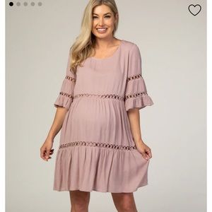 Pinkblush Maeve Tiered Cutout Accent Maternity Dress